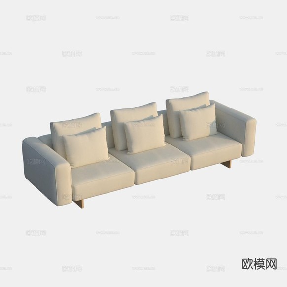 三人沙发 软体沙发3d模型下载