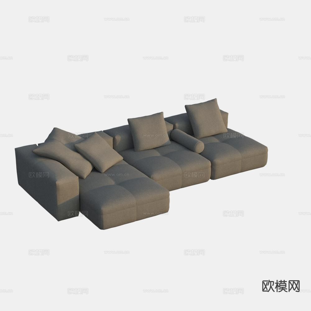 三人沙发 软体沙发3d模型