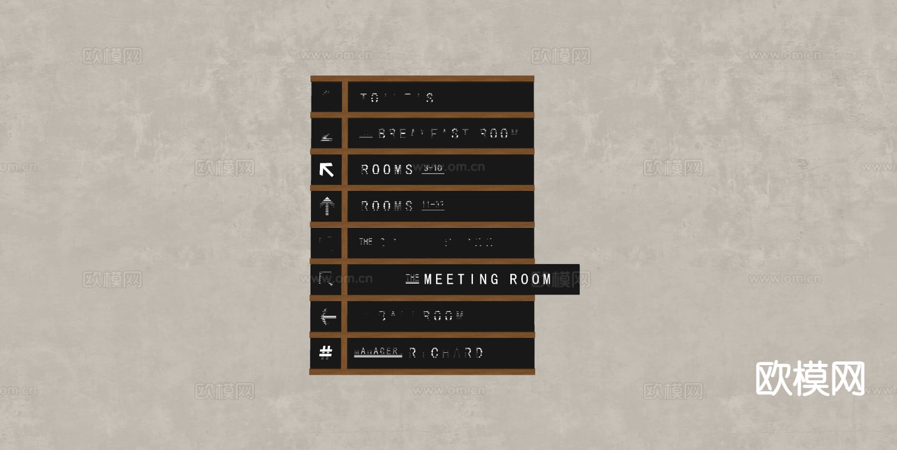 现代指示牌信息牌su模型下载（渲染图1）
