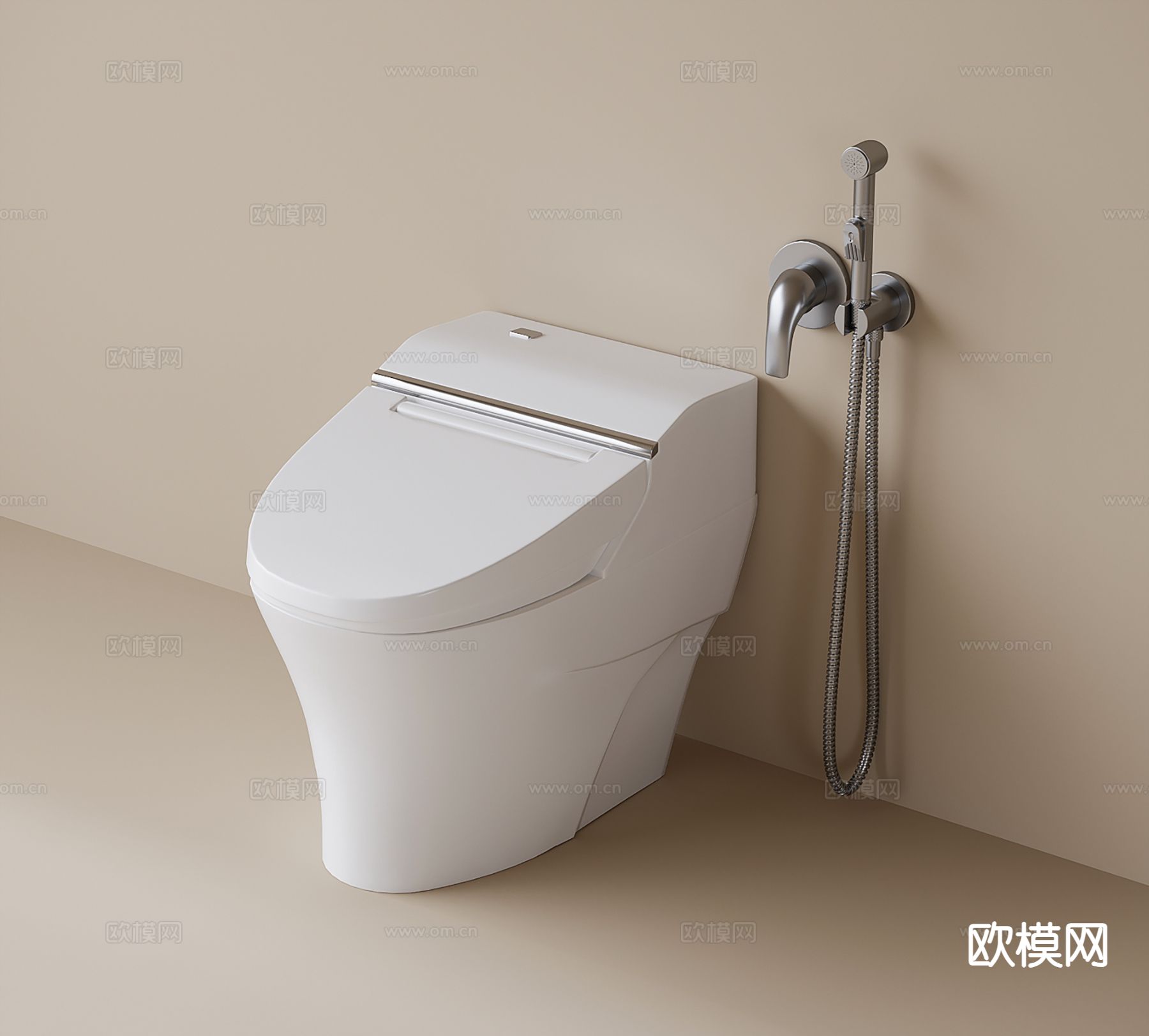 现代智能马桶 坐便器3d模型下载