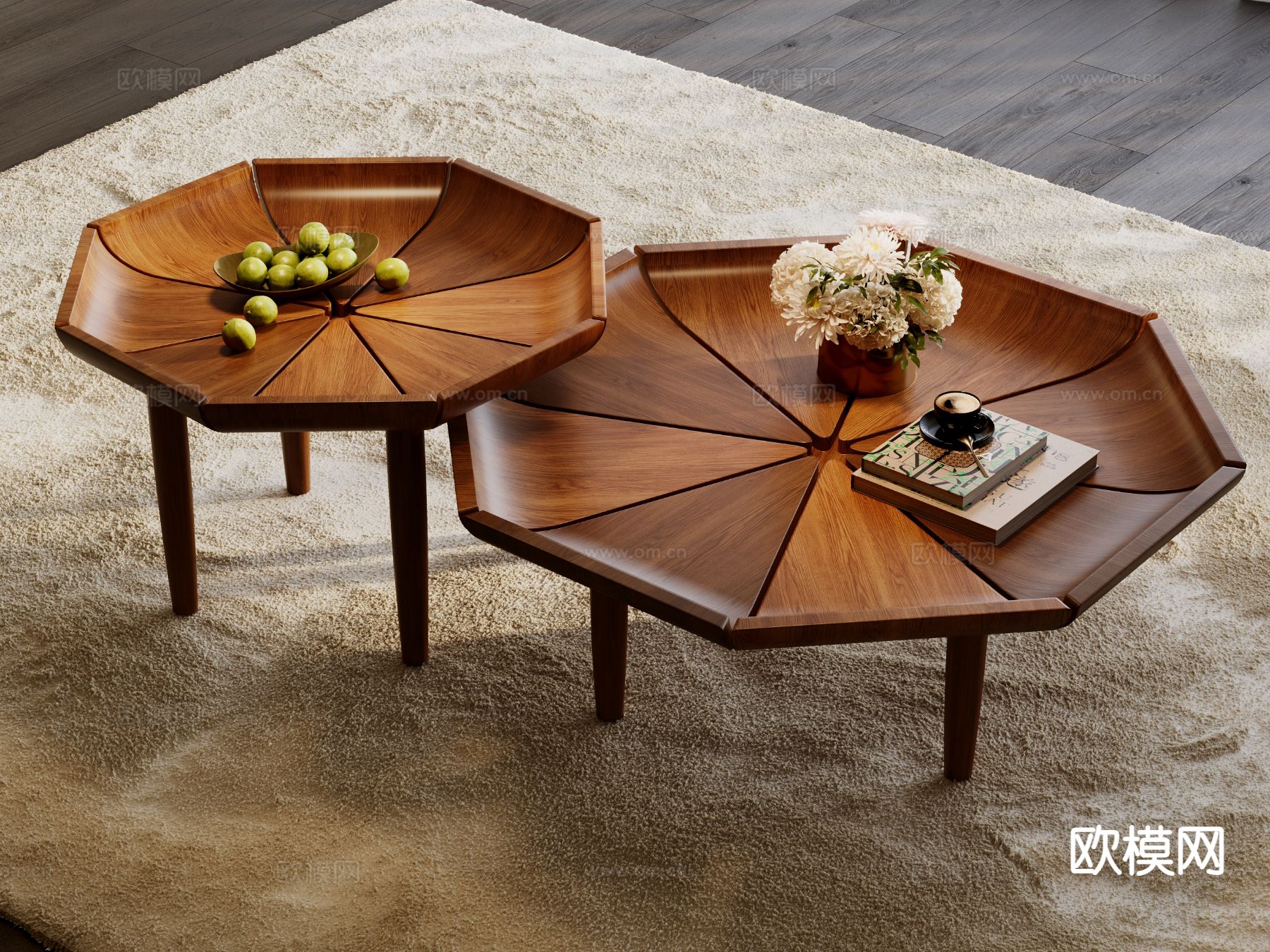 中古风茶几 木茶几3d模型下载