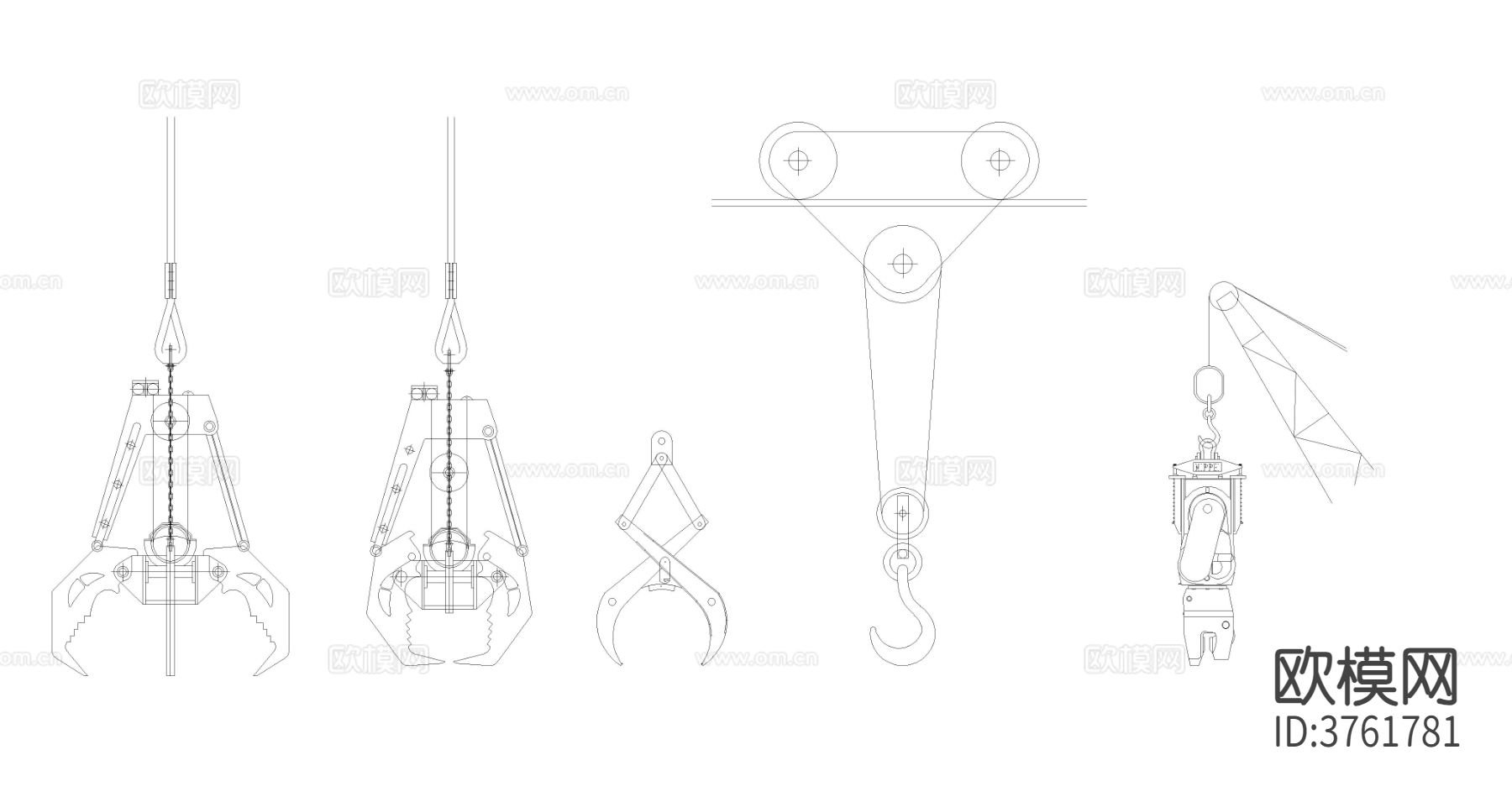 起重设备夹子CAD图块