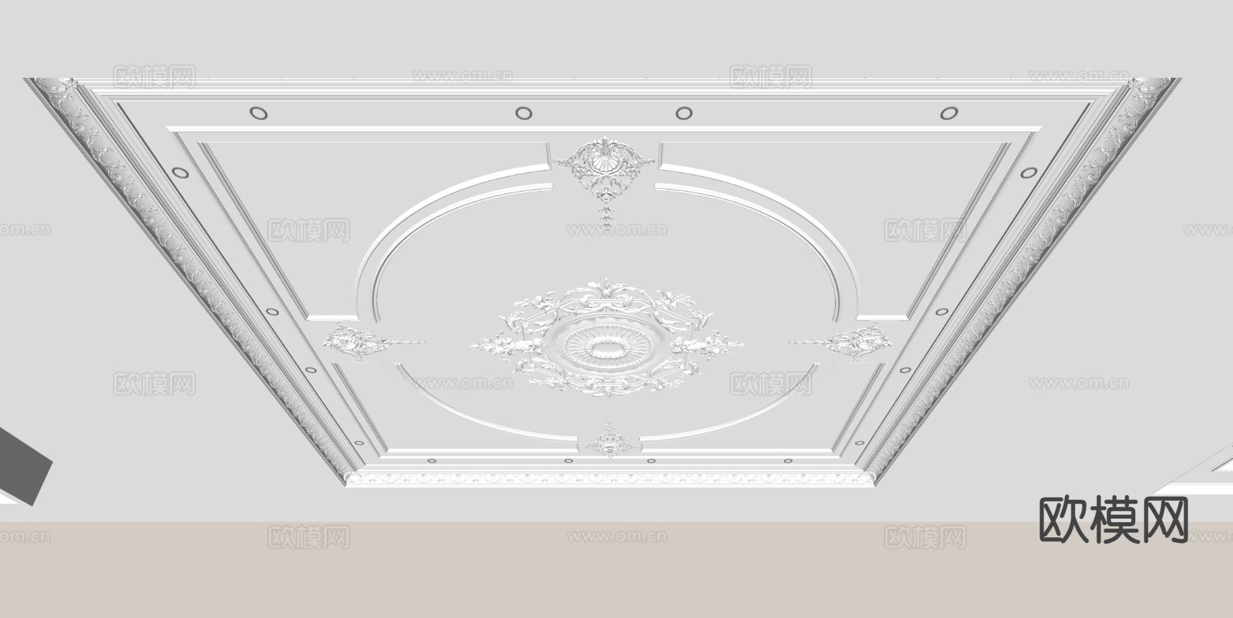 欧式天花吊顶su模型
