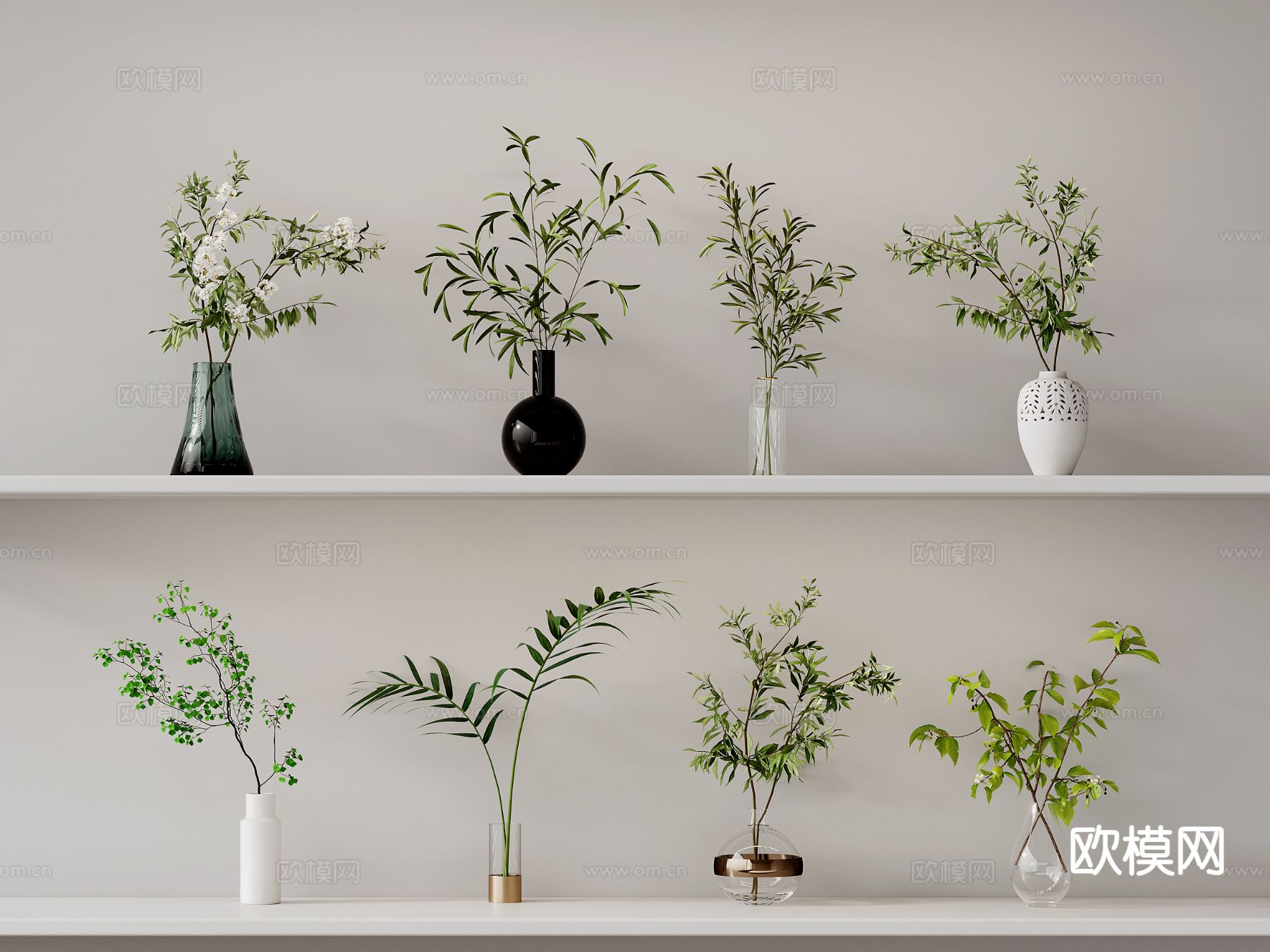 现代水生植物 水培绿植3d模型