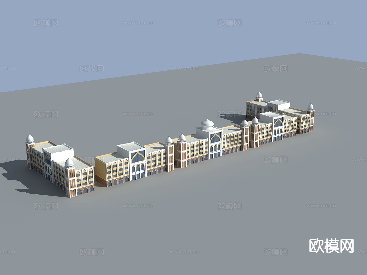 伊斯兰商业街建筑3d模型