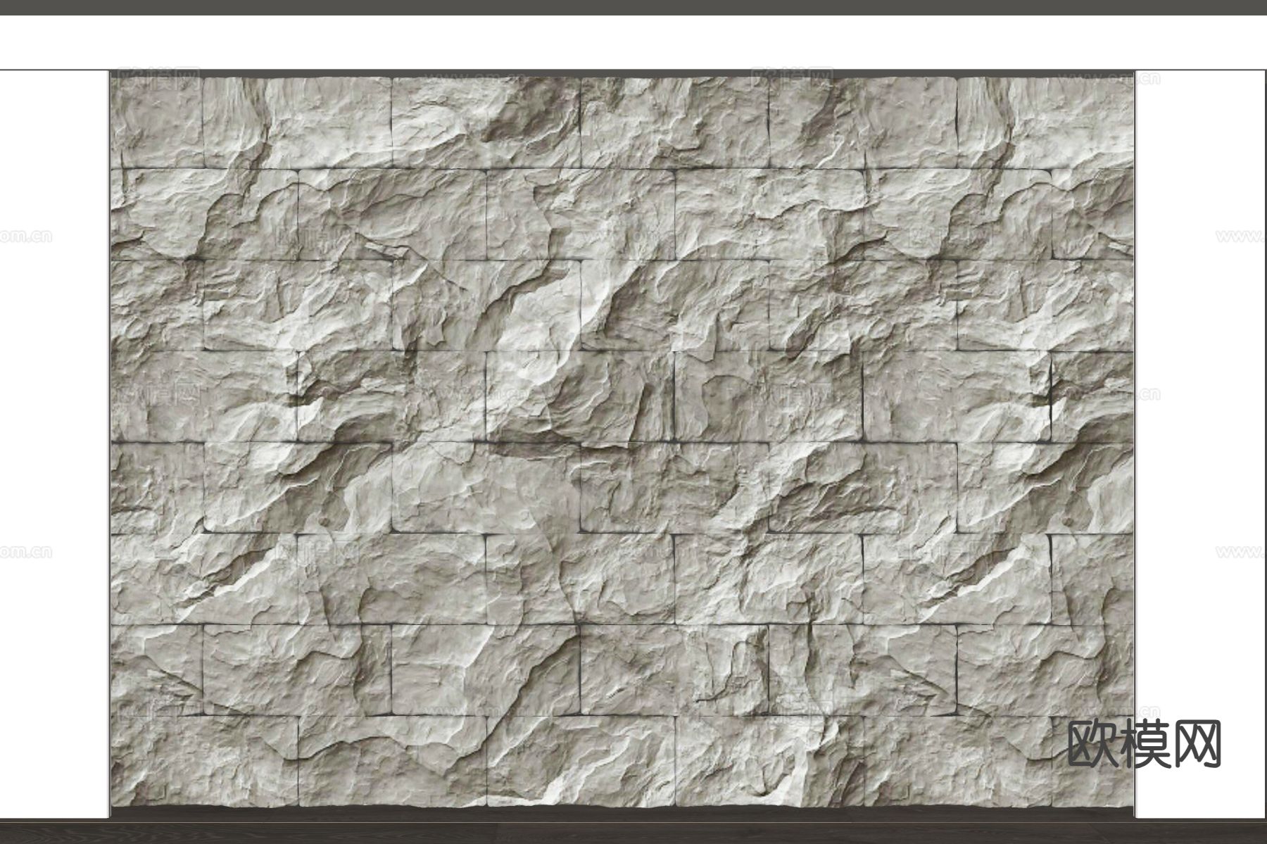 毛石背景墙su模型