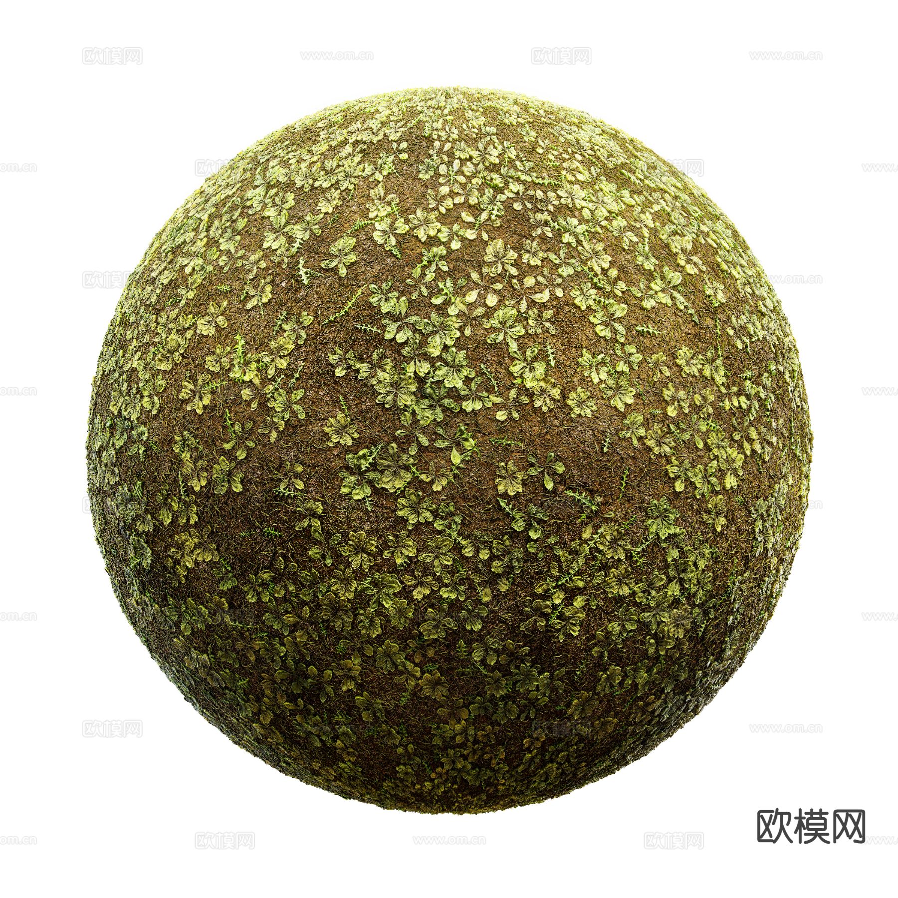 现代草坪 草地 户外草地 花草绿茵3d模型下载（渲染图2）