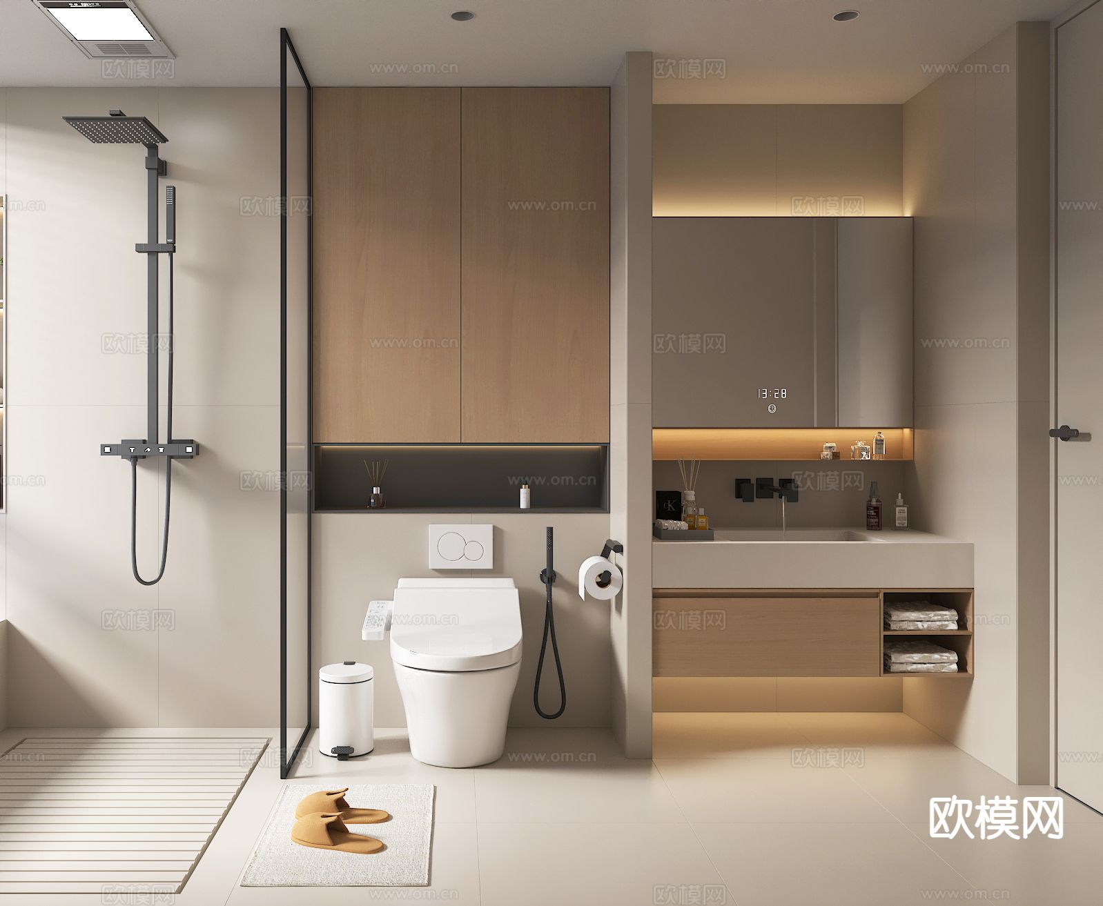 现代卫生间 浴室3d模型下载