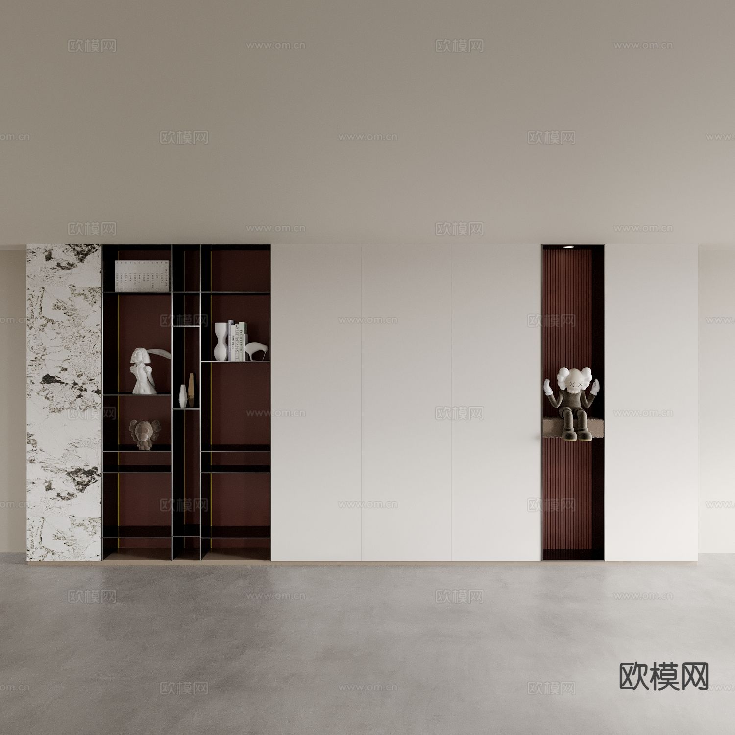 意式装饰柜 置物架3d模型下载