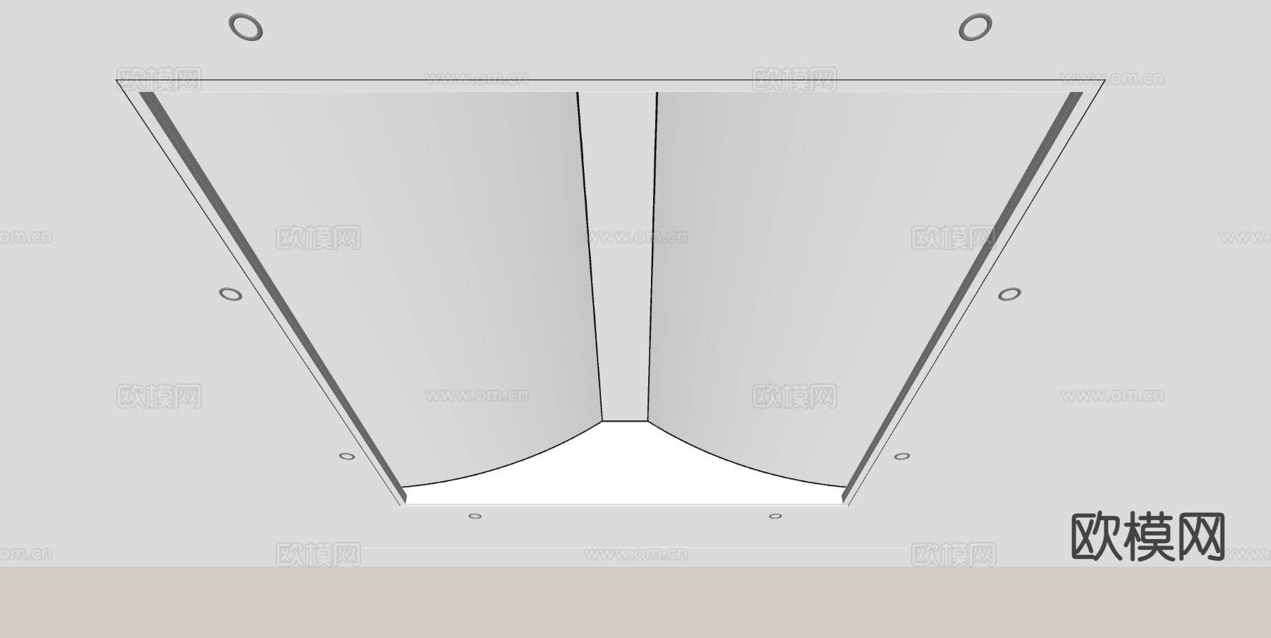 新中式天花吊顶su模型