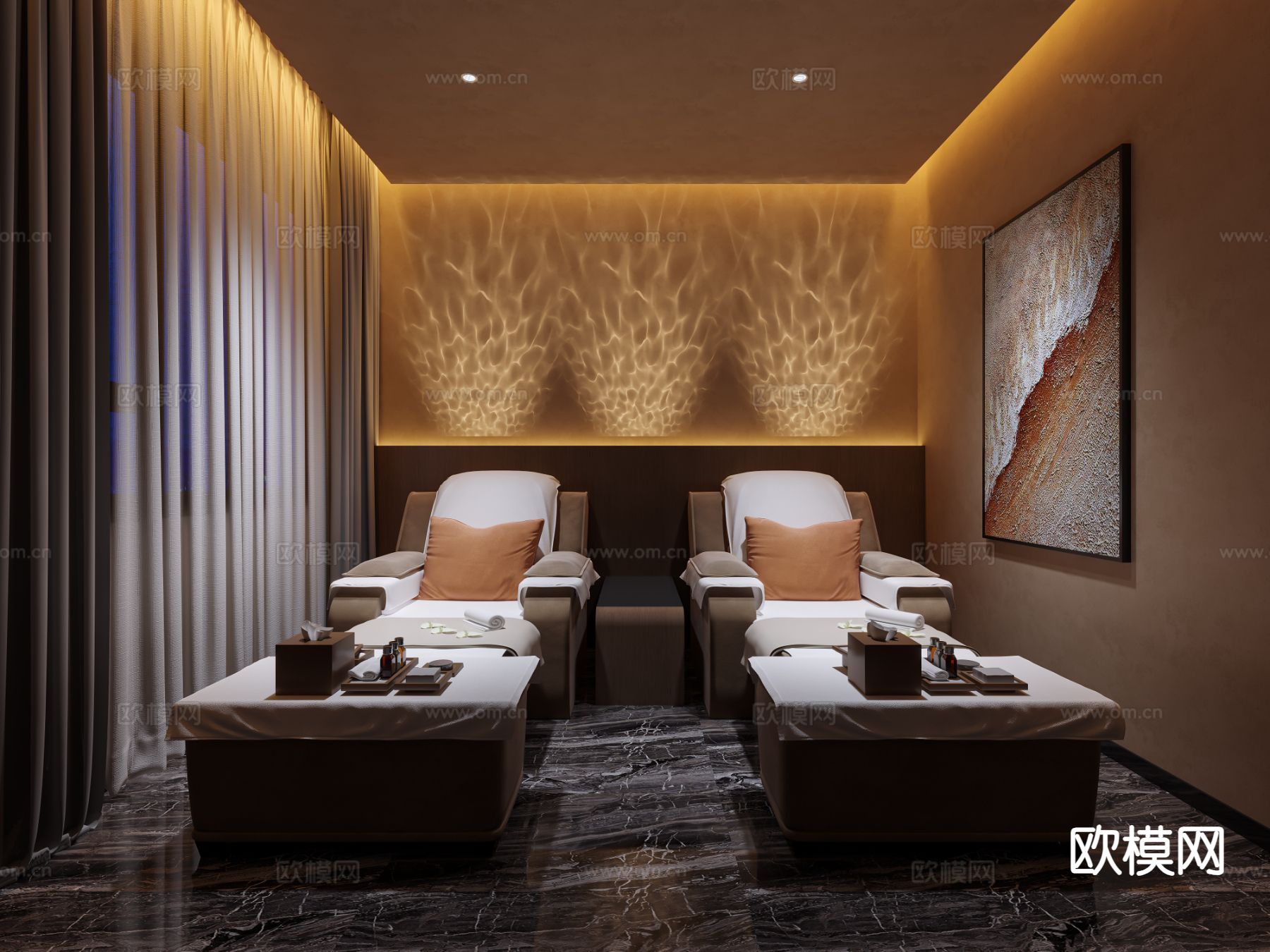 现代足浴房包间3d模型下载