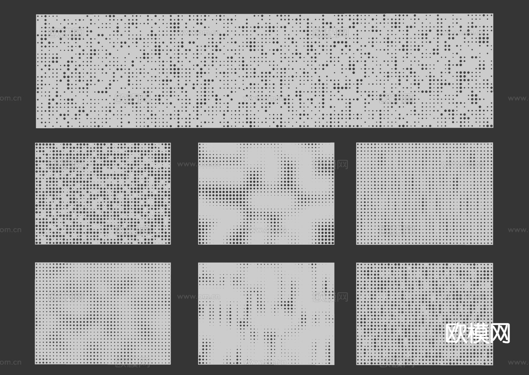 现代冲孔板 渐变穿孔板su模型