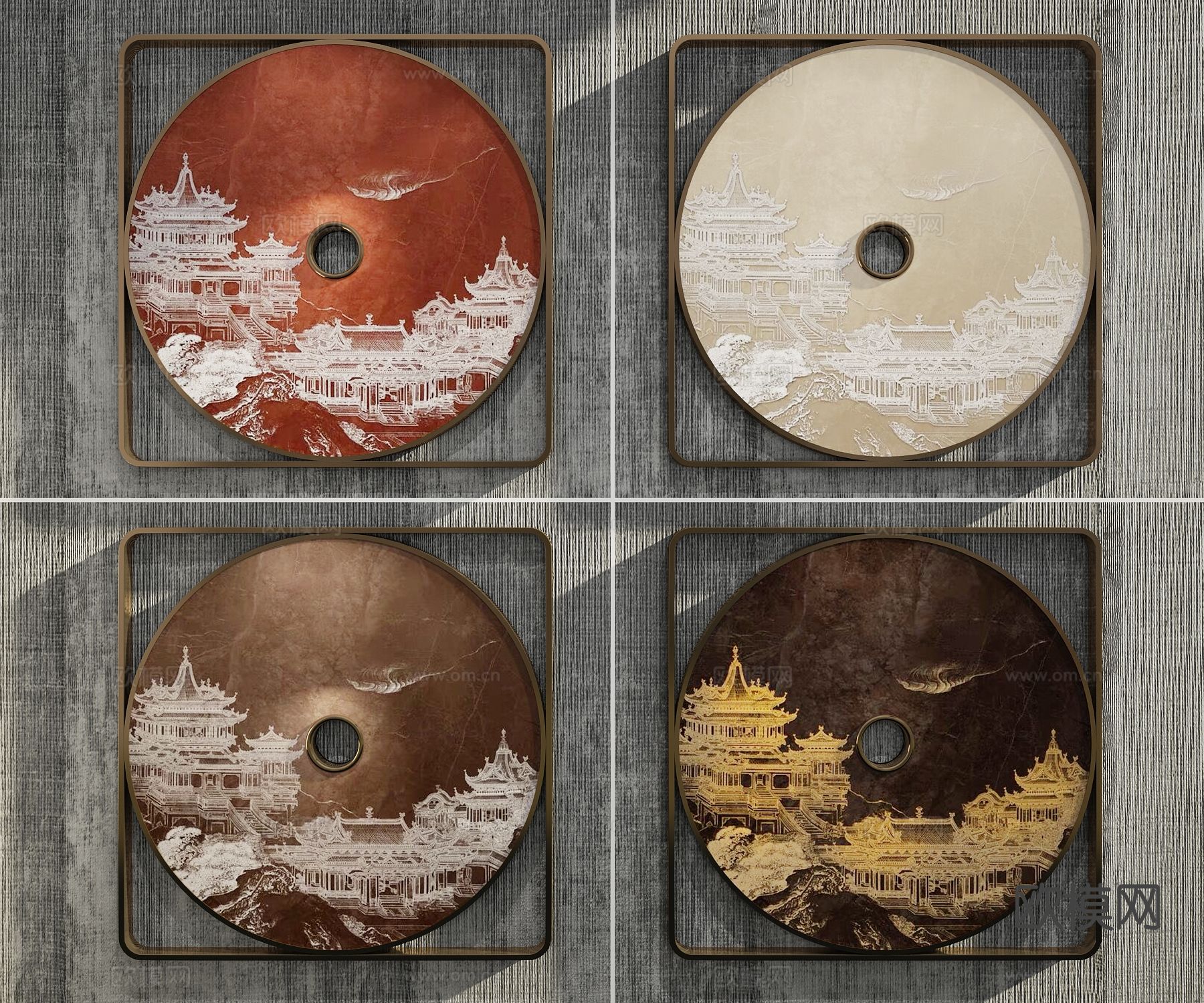 新中式装饰挂画su模型下载（渲染图2）