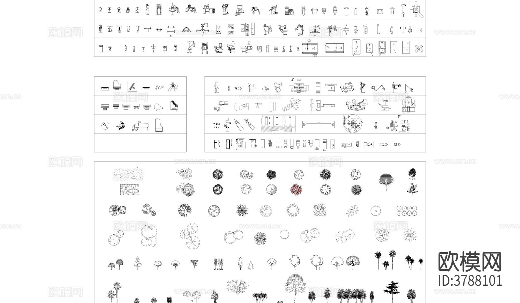 花草景观CAD图库下载