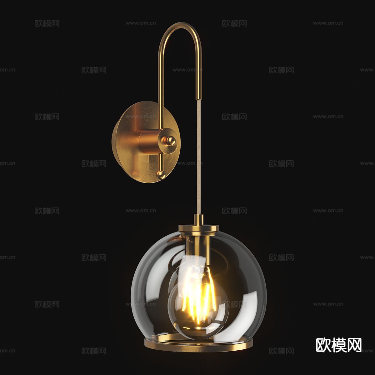 轻奢壁灯3d模型下载