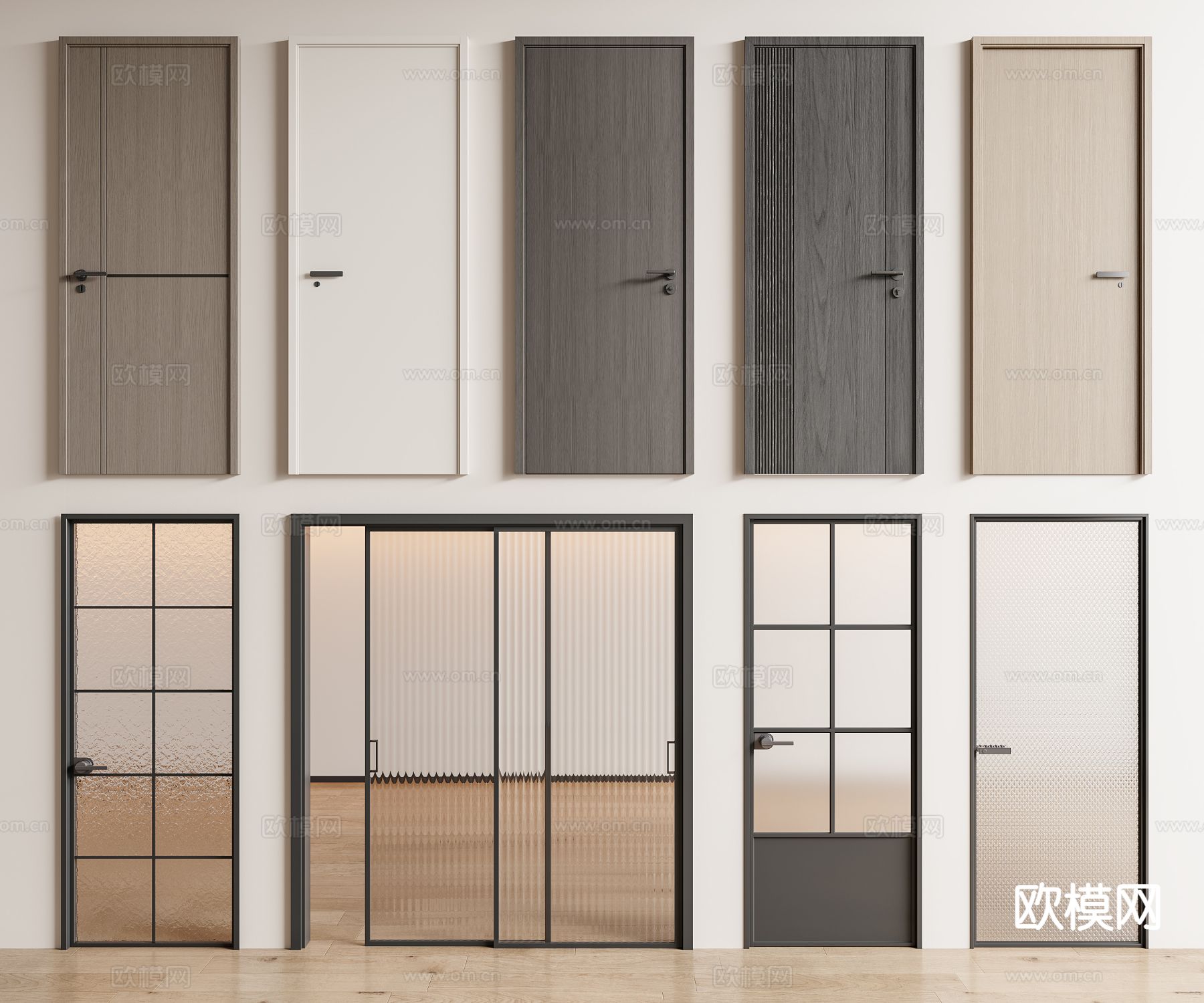 现代房门 单开门 厨卫门3d模型下载