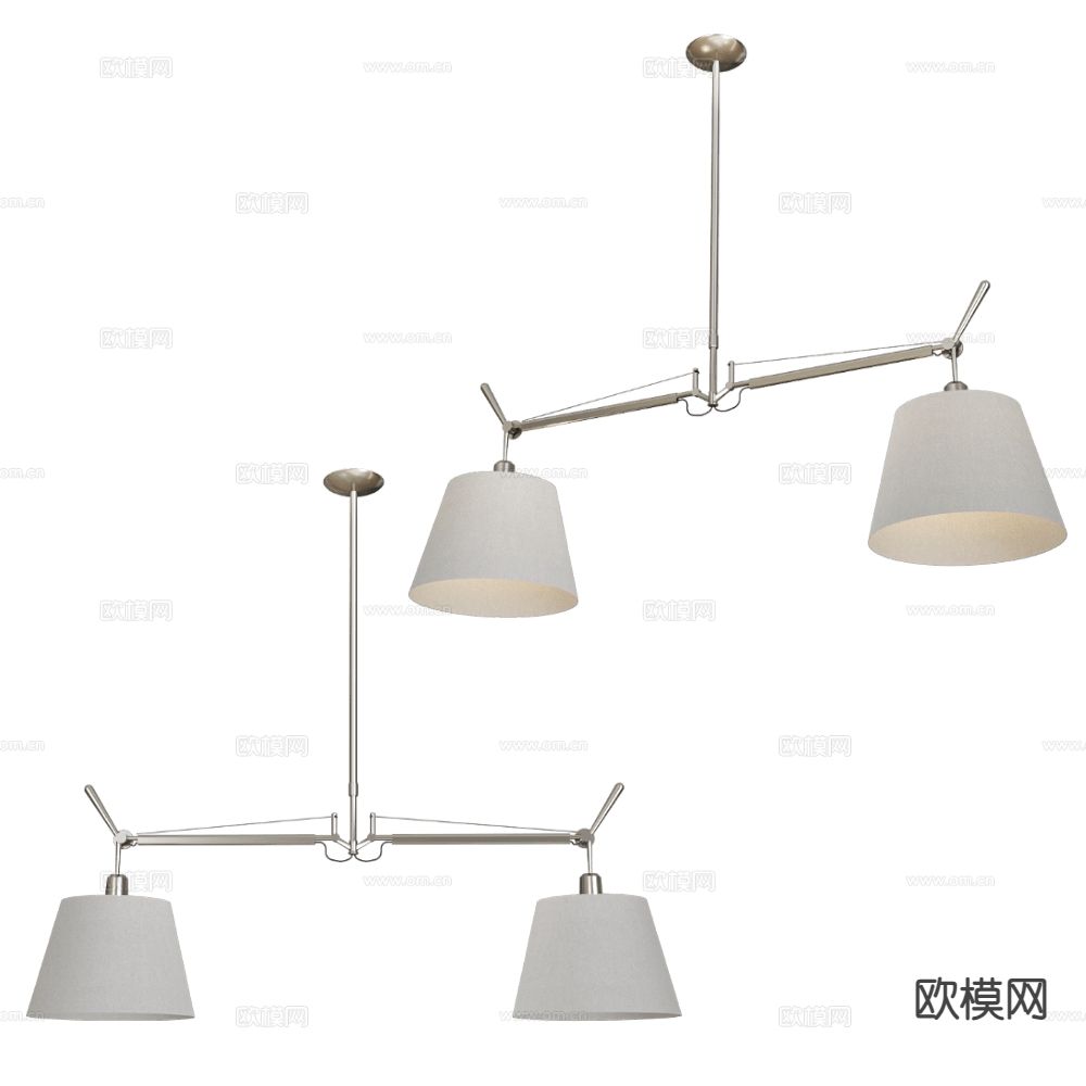 Artemide 现代金属吊灯 双头吊灯3d模型