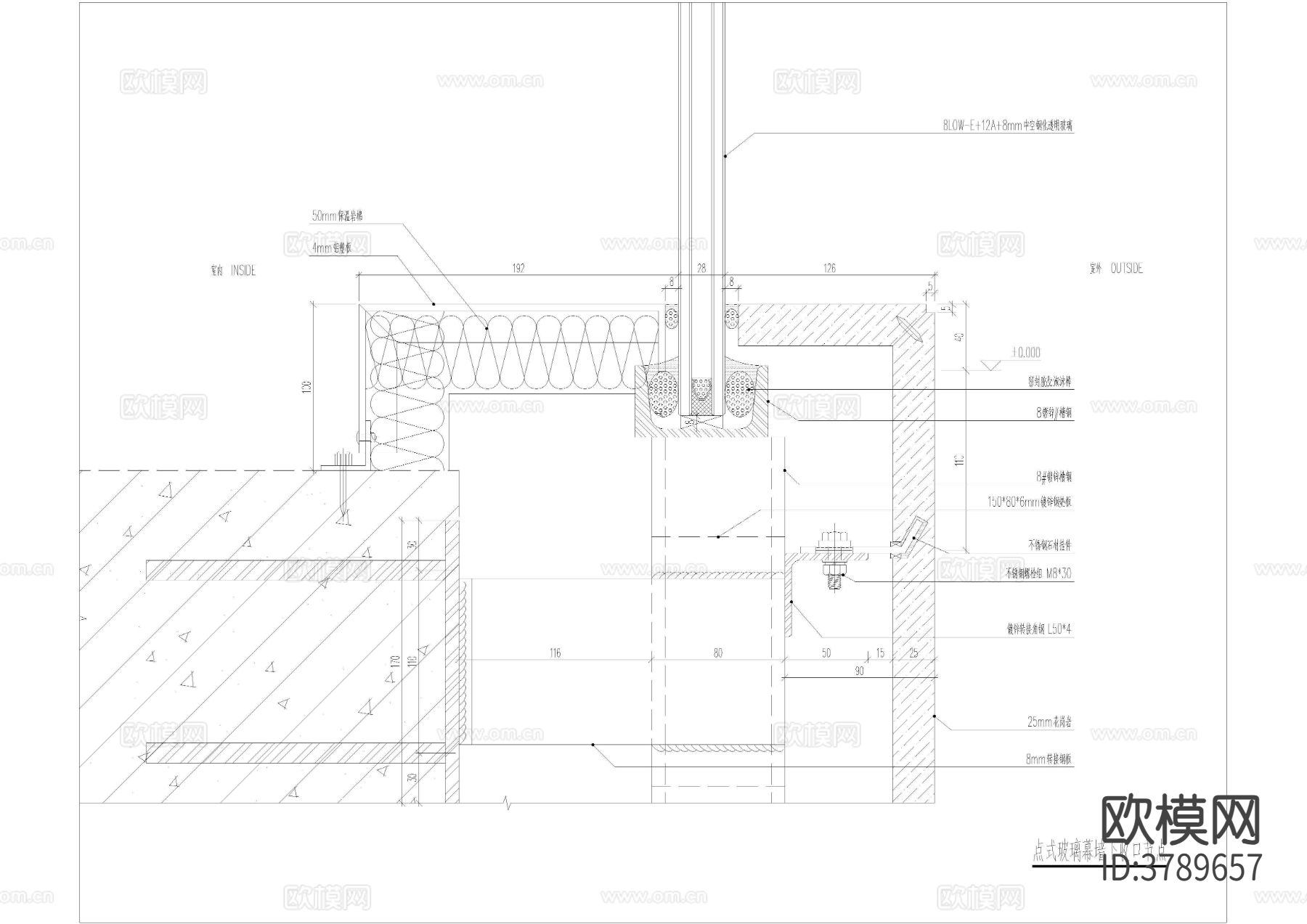 综合楼电梯节点大样图下载（渲染图4）