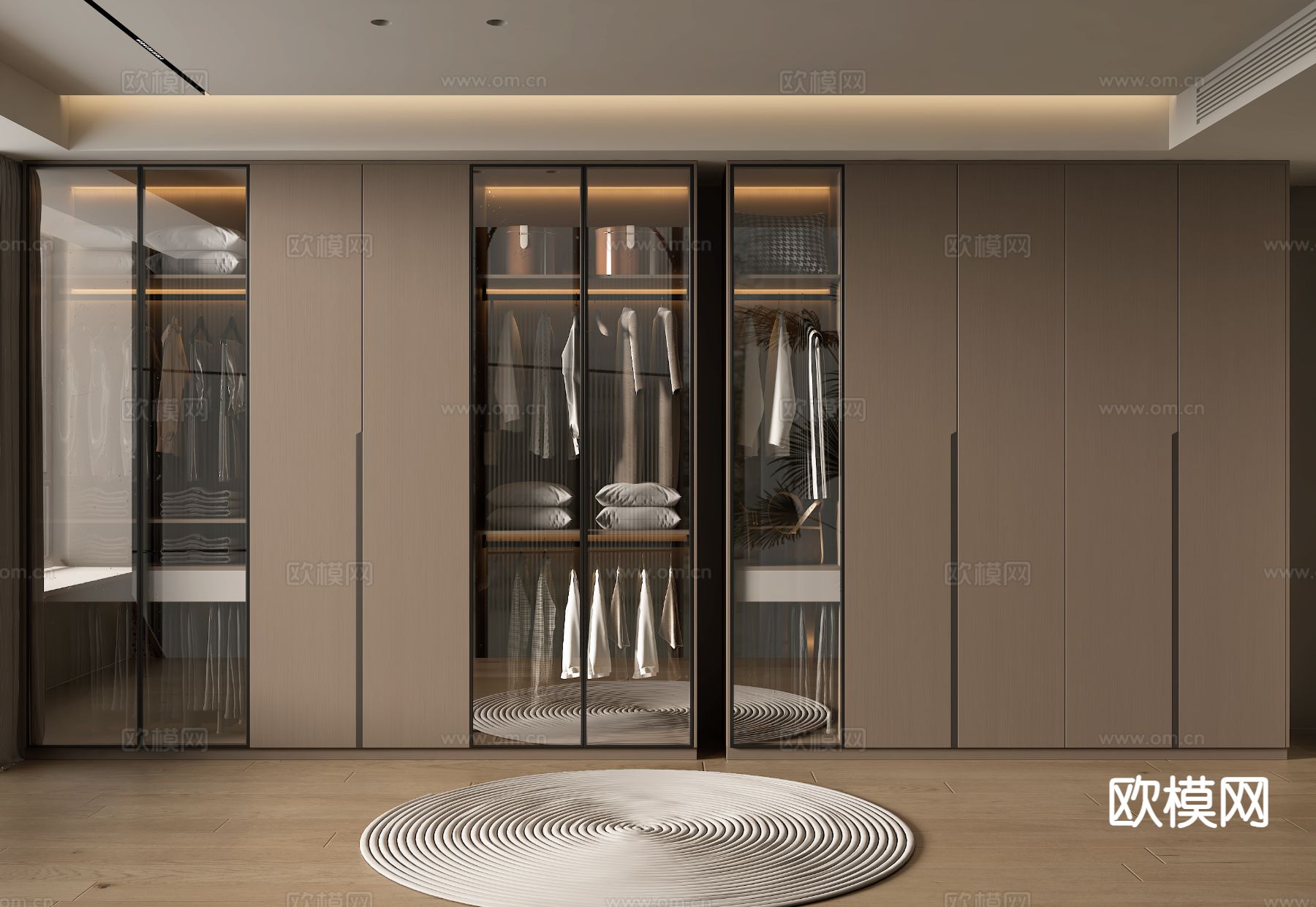 现代衣柜3d模型下载