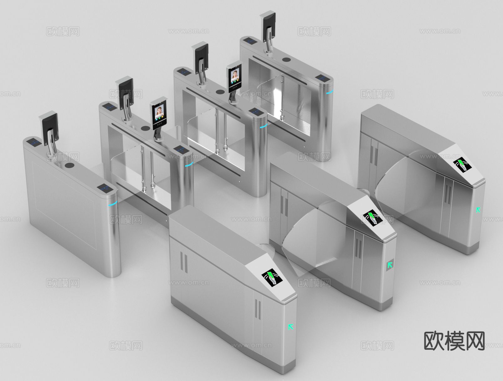 安检闸机 门禁机 检票机 摆闸 感应门3d模型