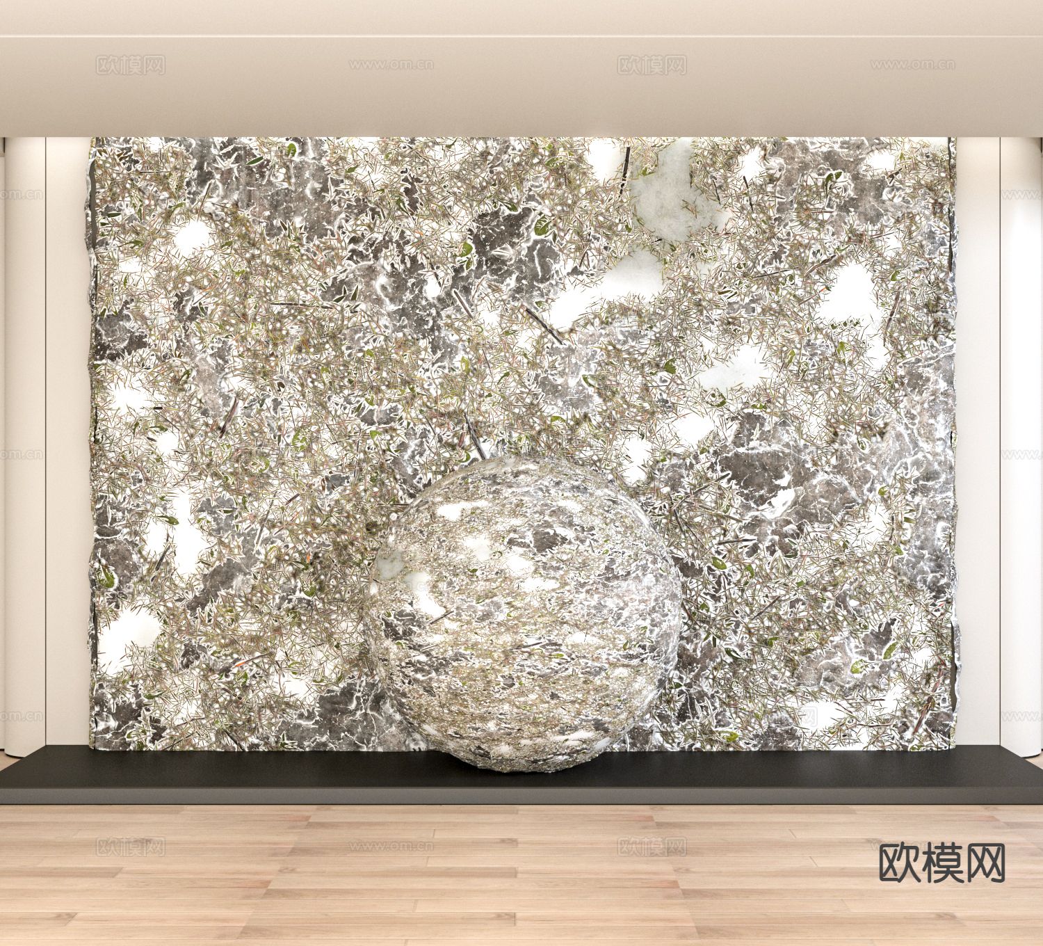 现代草坪 草地 户外草地 花草绿茵3d模型下载（渲染图1）