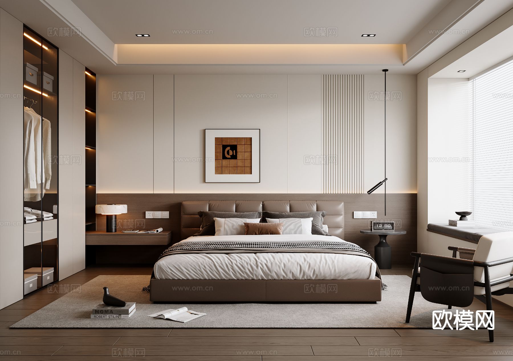 意式卧室 主卧3d模型下载