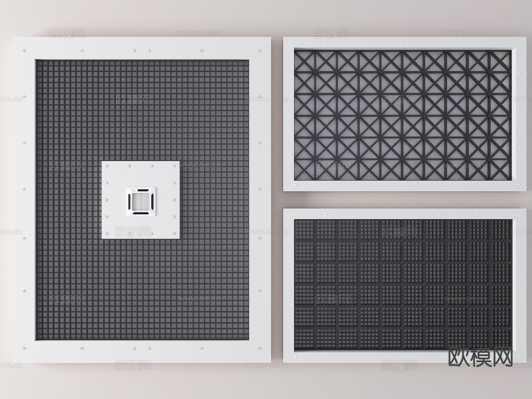 格栅吊顶 方通吊顶 天花3d模型