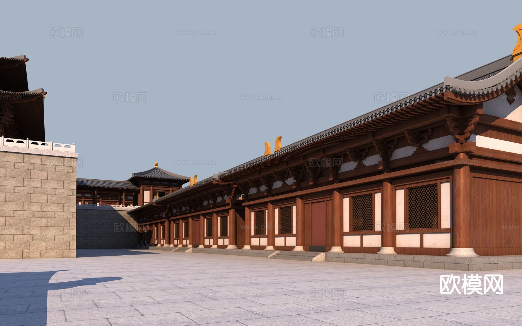 中式大雄宝殿 宝塔 古寺庙 古建 塔楼3d模型