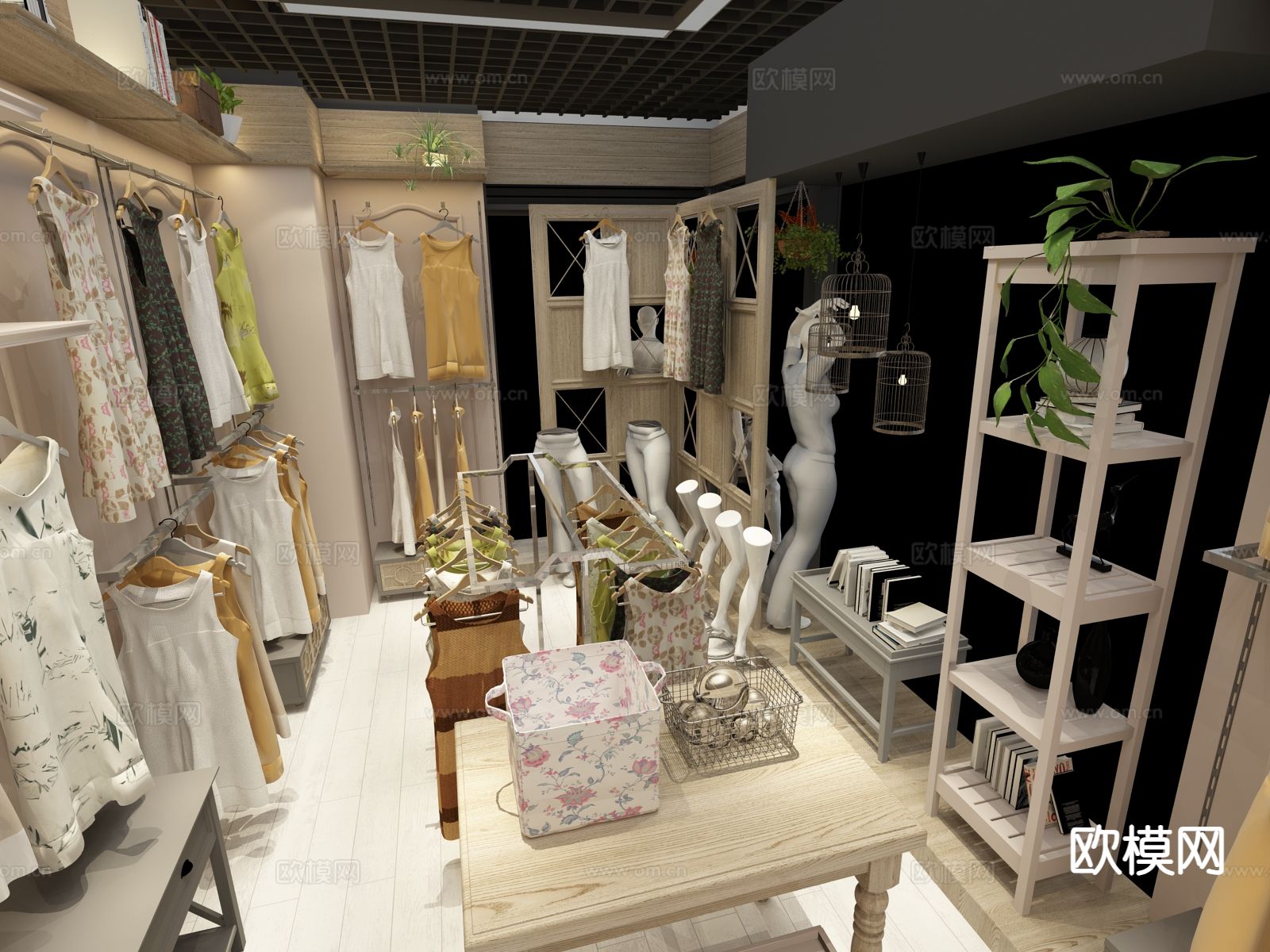 简欧内衣家居服装店3d模型