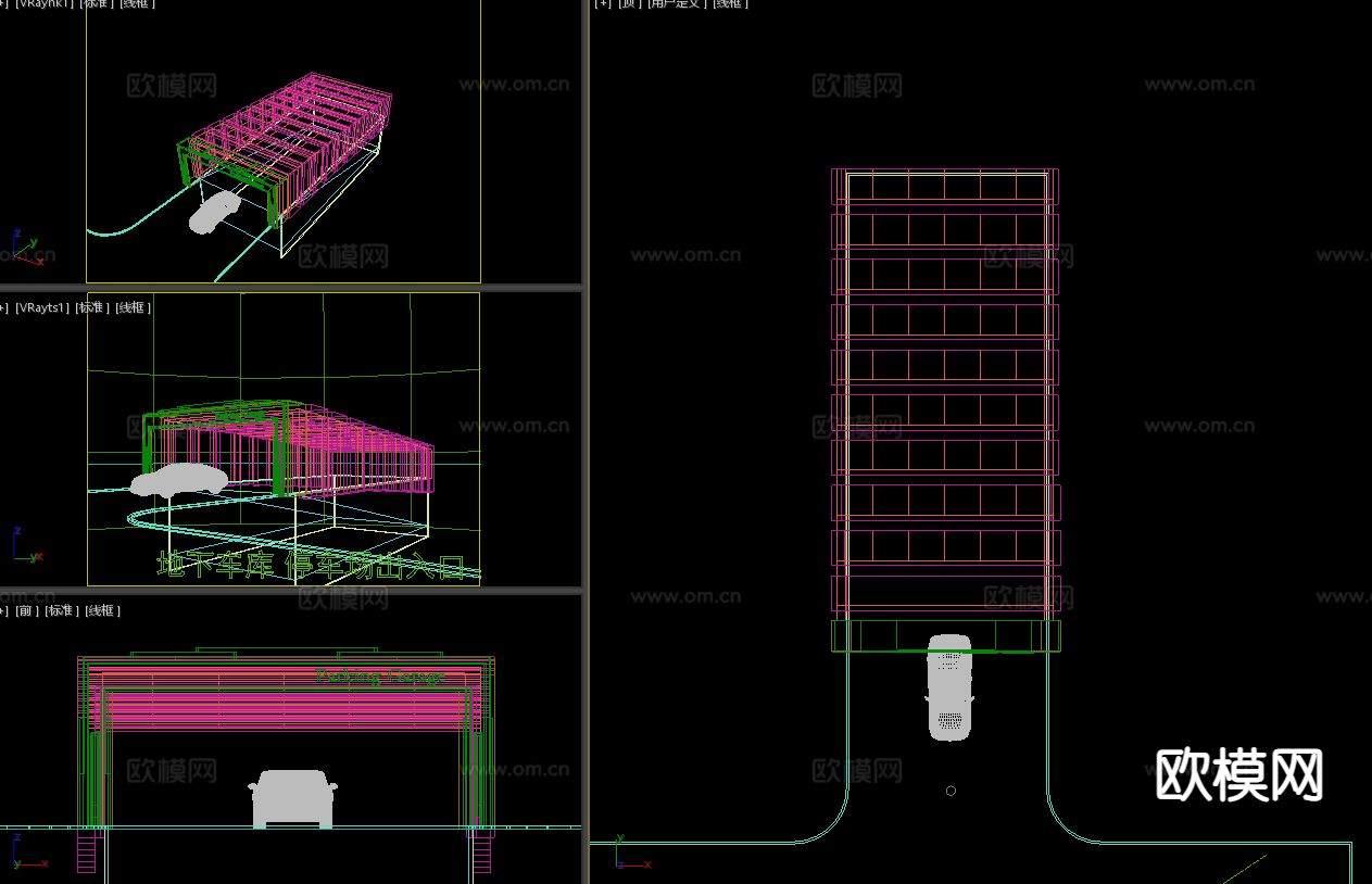 地下车库 停车场出入口3d模型