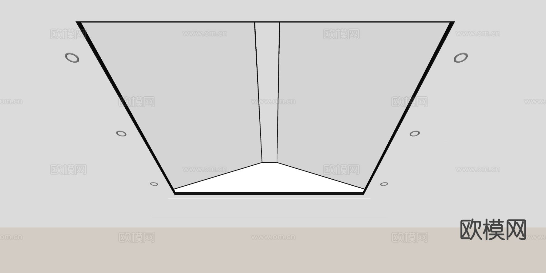 新中式天花吊顶su模型