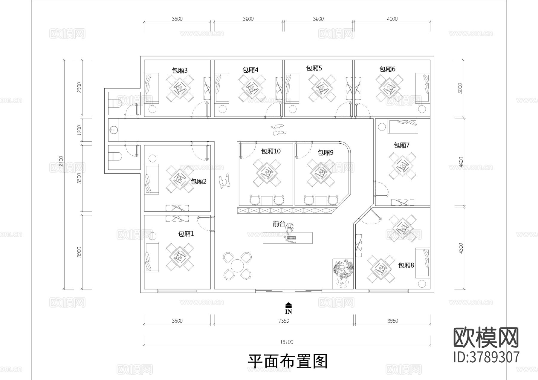 棋牌室平面布置图