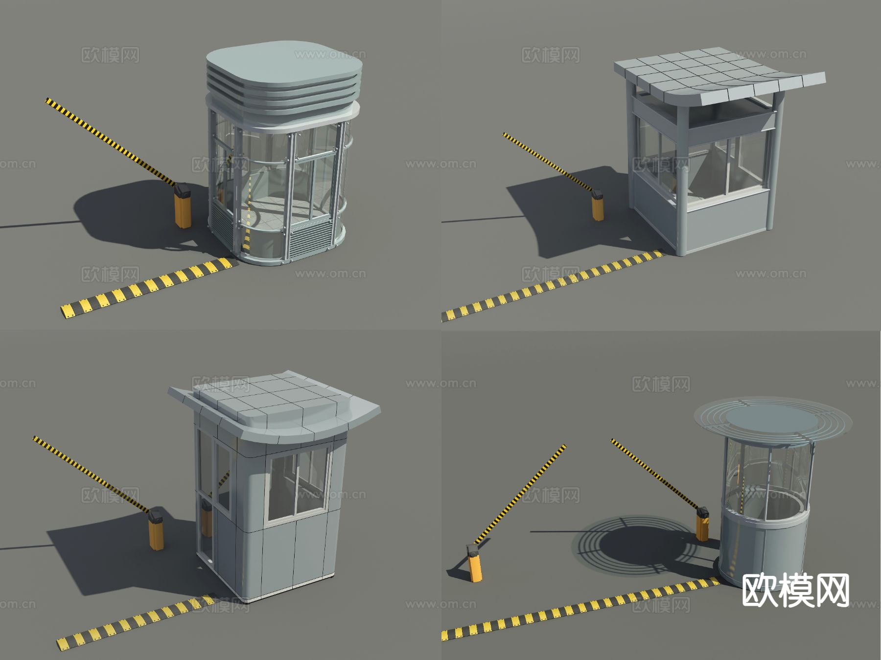 现代岗亭3d模型下载（渲染图1）