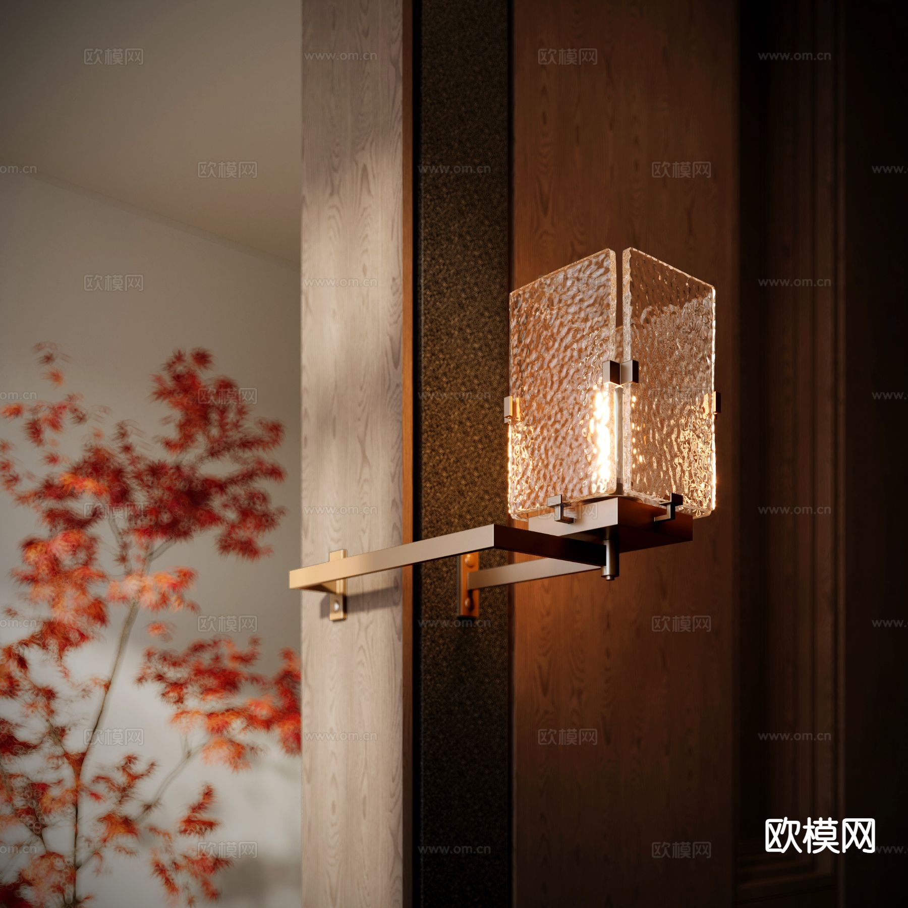 轻奢玻璃壁灯3d模型下载