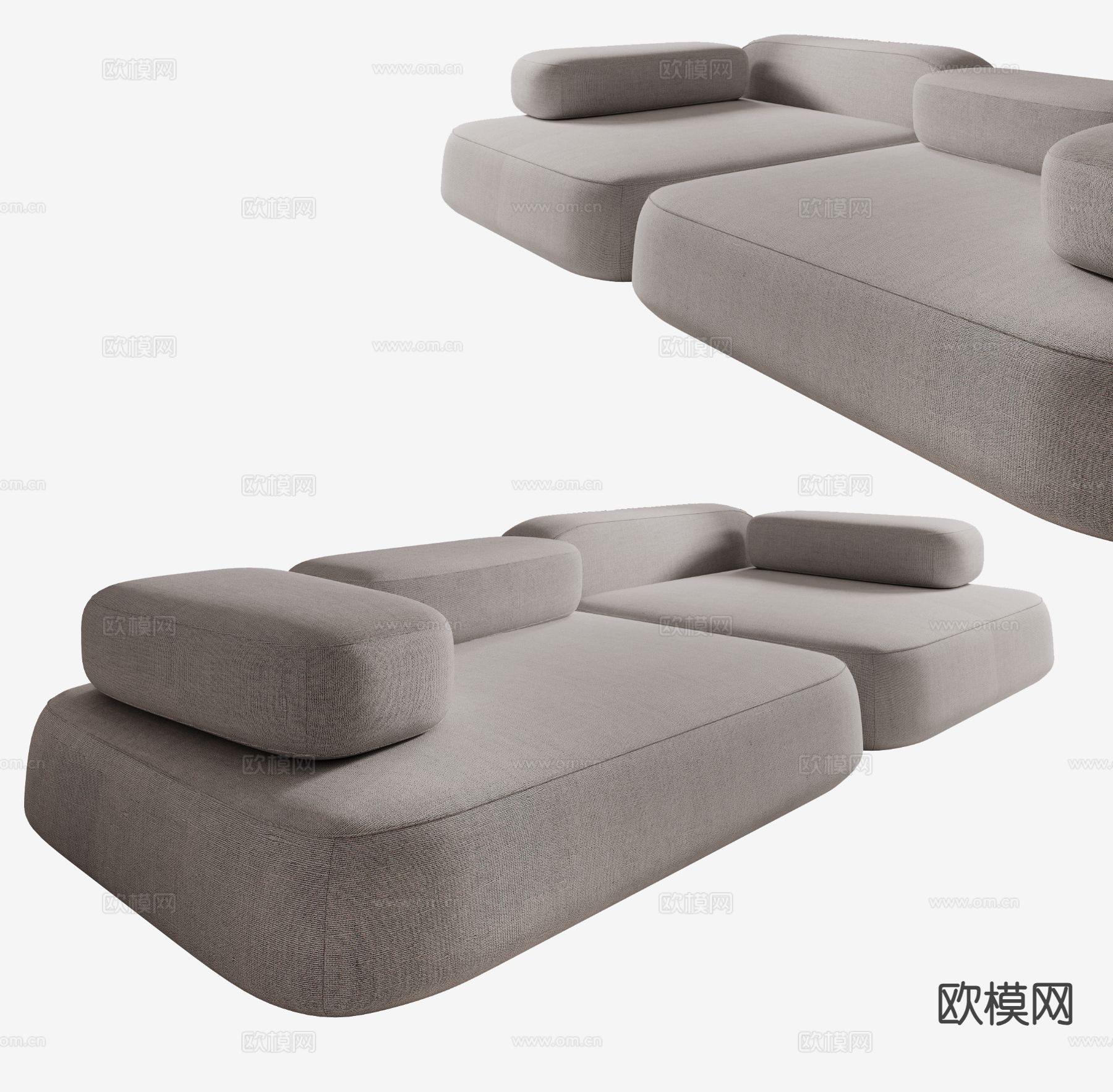 moroso 现代双人沙发 布艺沙发3d模型