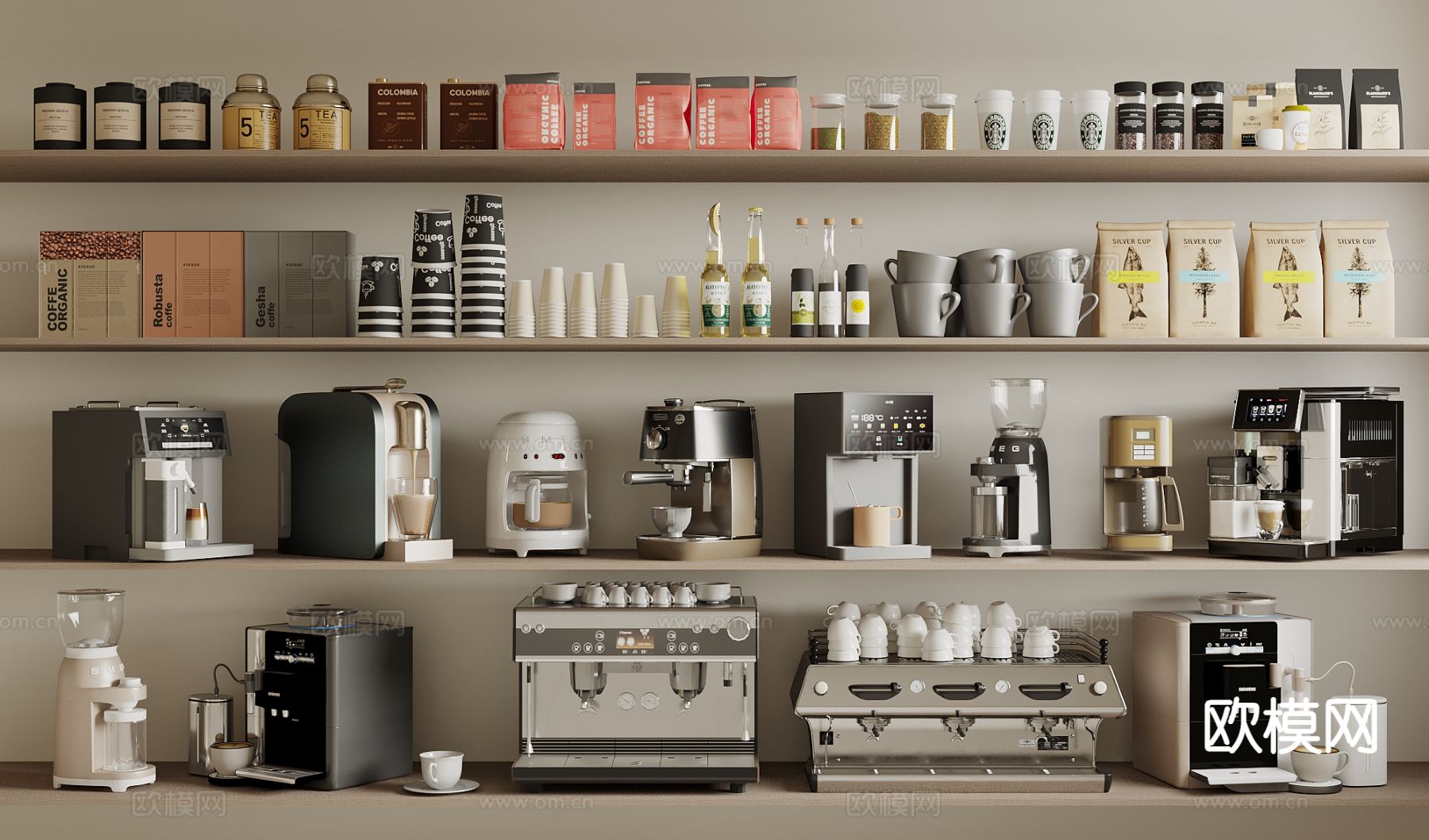 厨房电器 咖啡机 咖啡用品3d模型下载