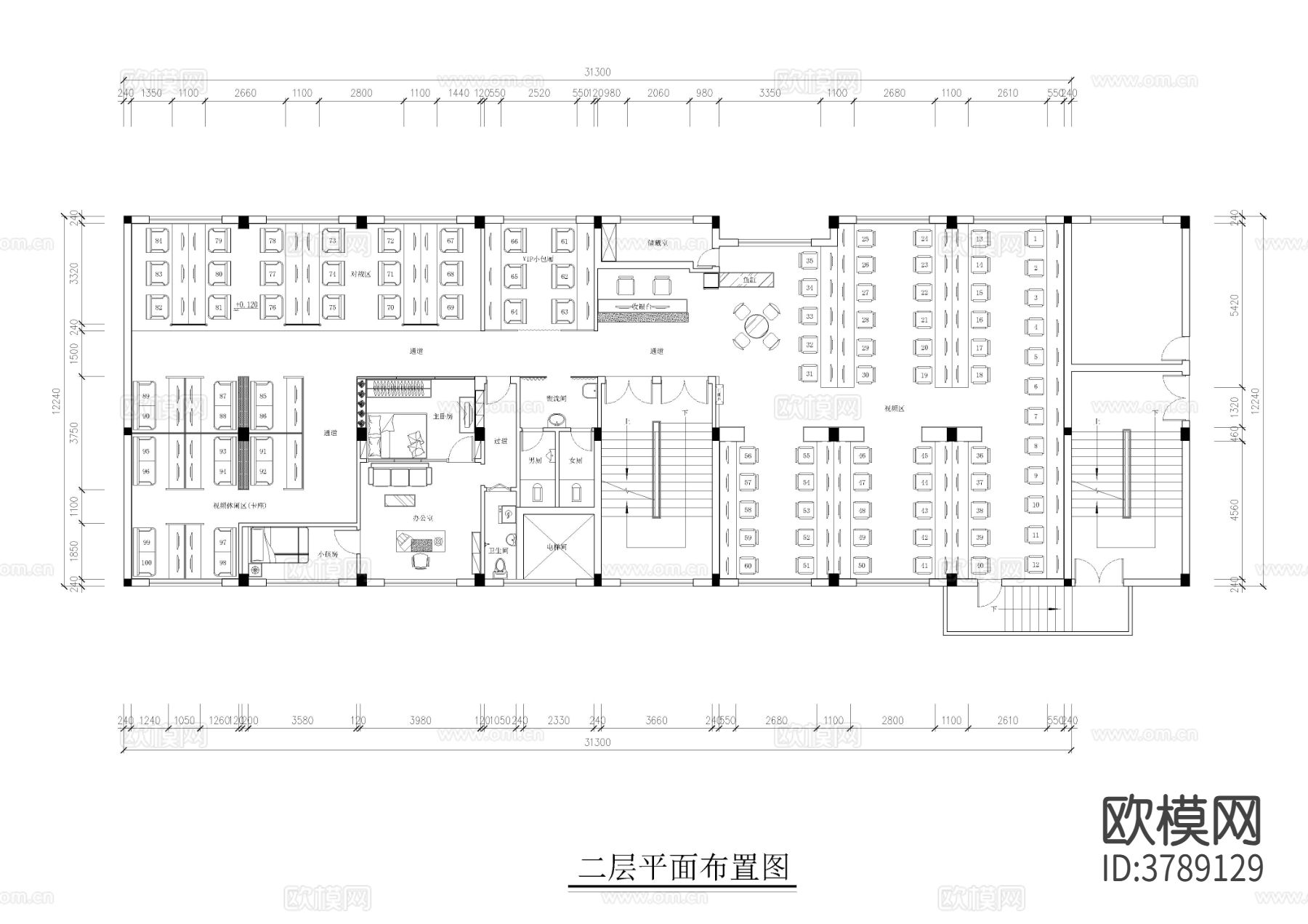 765平方网吧设计CAD施工图