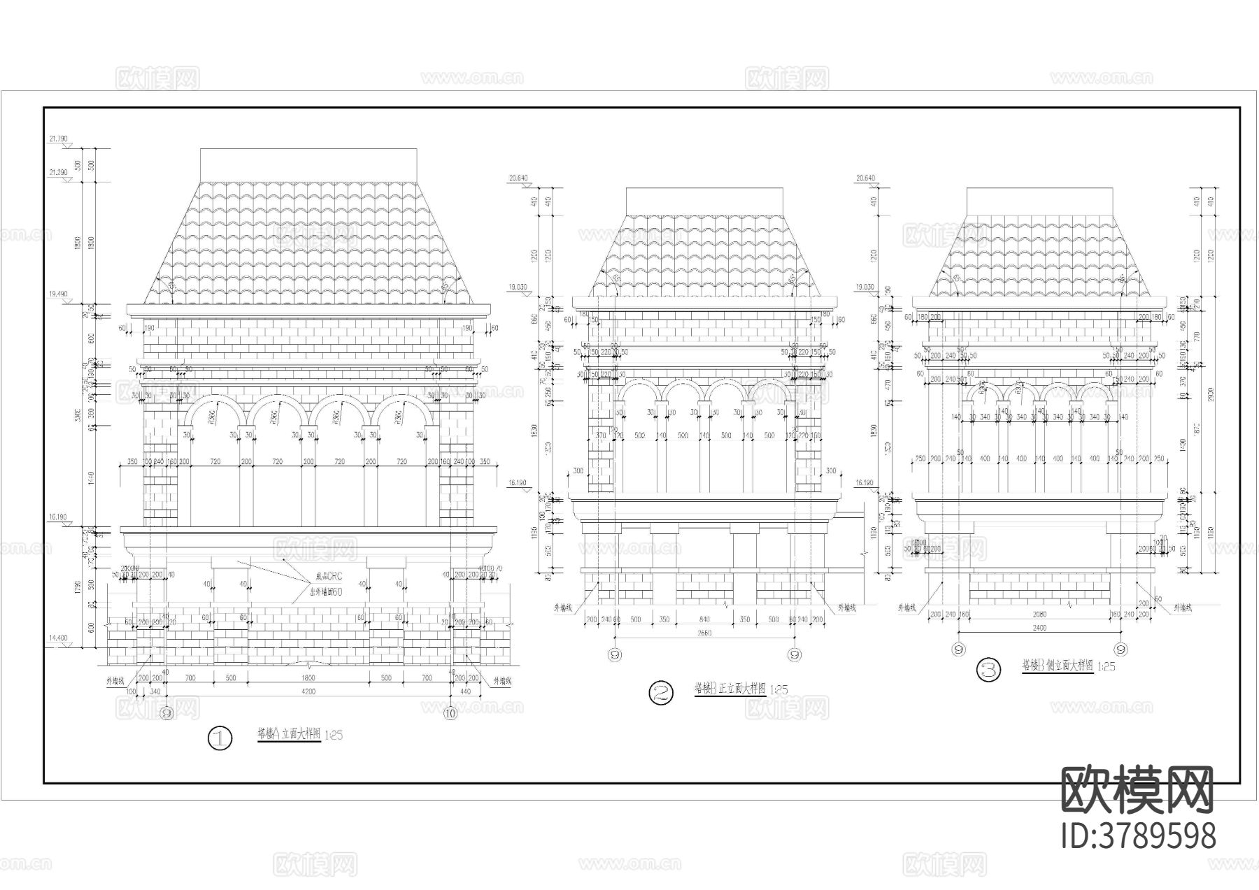 五层砖混小学教学楼改造CAD施工图