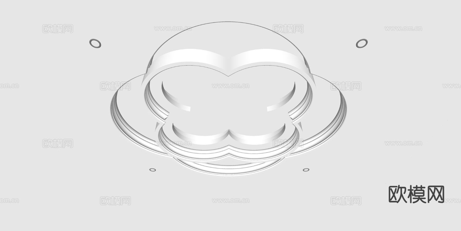 欧式天花吊顶su模型下载（渲染图3）
