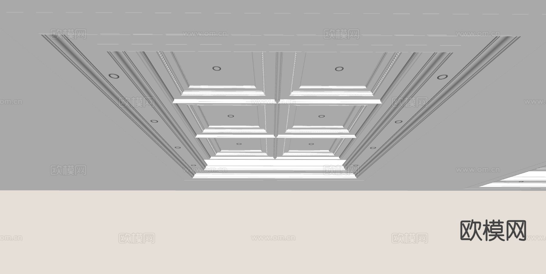 欧式天花吊顶su模型