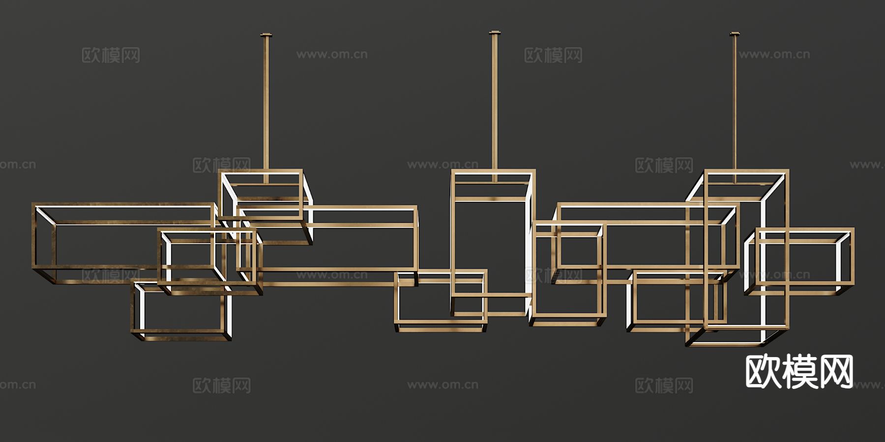 现代几何吊灯 金属吊灯3d模型