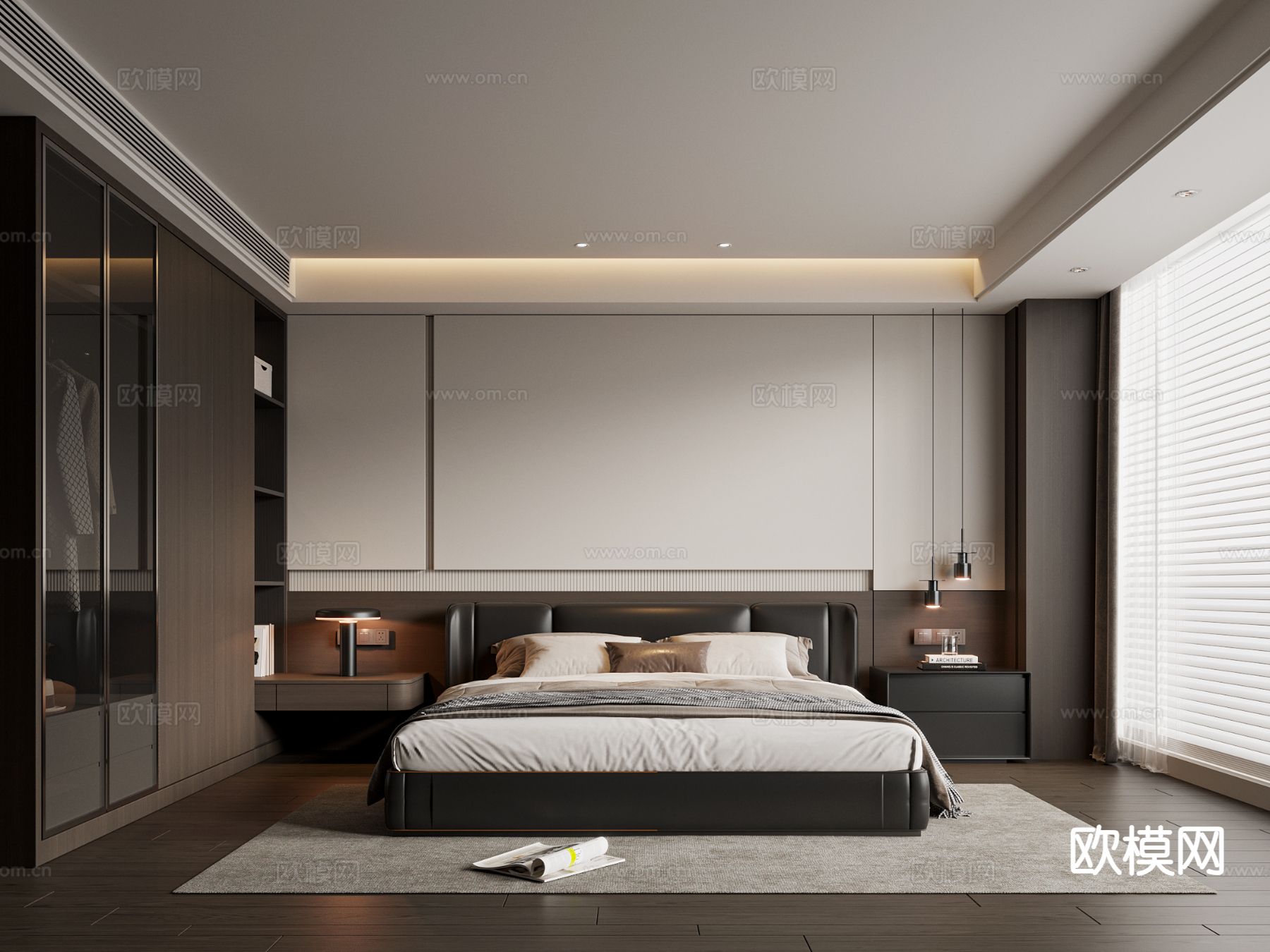 意式卧室 主卧3d模型下载