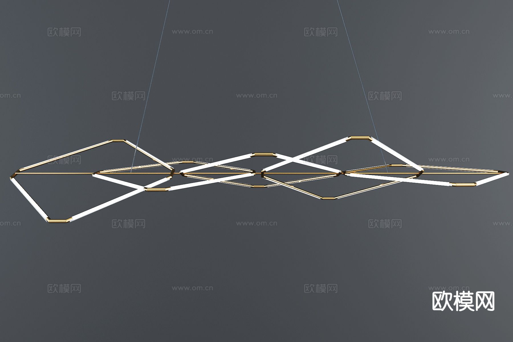 轻奢几何吊灯3d模型