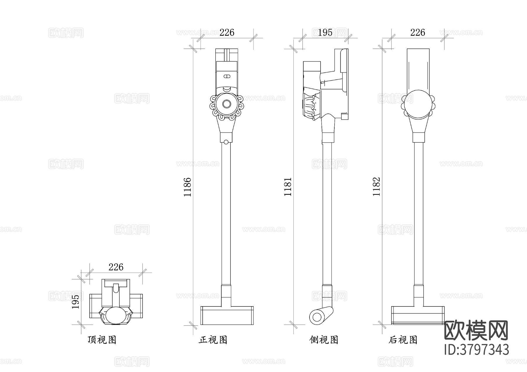 吸尘器cad图库