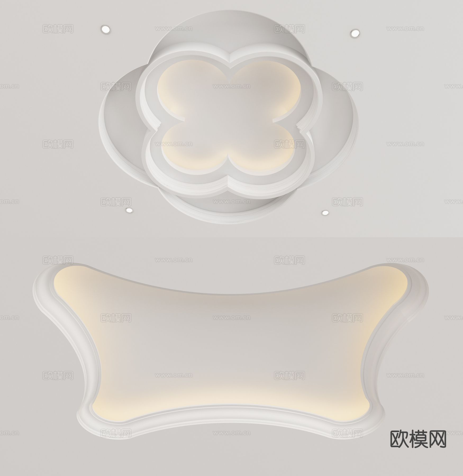 欧式天花吊顶su模型下载（渲染图2）