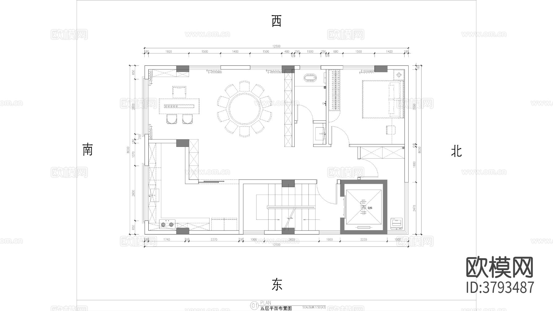 六层别墅CAD施工图