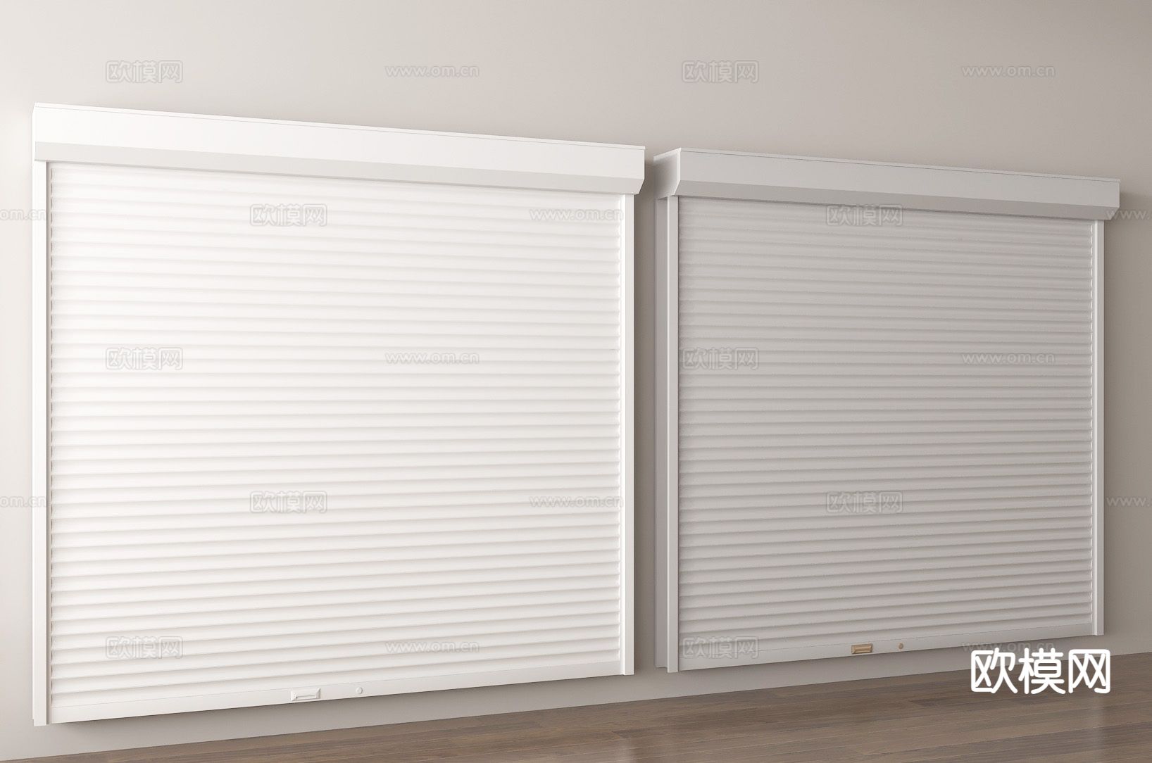 现代车库门 卷帘门 仓库门 店铺门su模型下载（渲染图2）