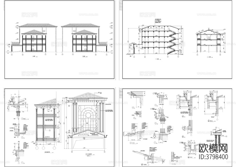 會展中心建筑cad施工圖下載