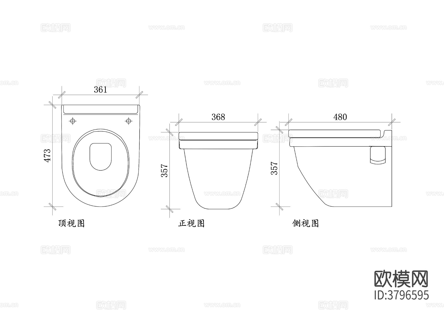 壁挂式马桶cad图库