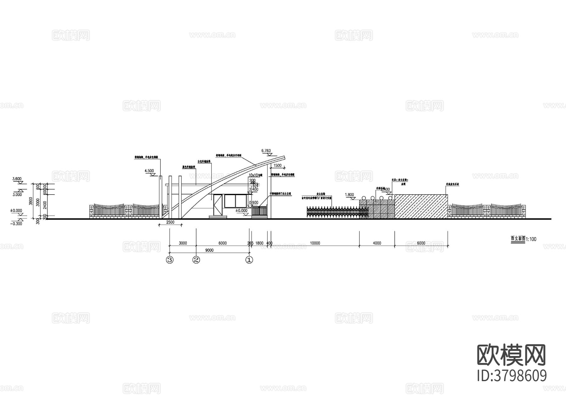 门卫建筑CAD施工图